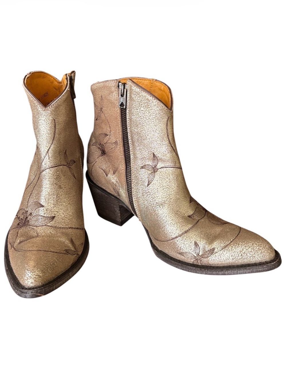 Old Gringo “Flora Loca” Embroidered Golden Leather Boots